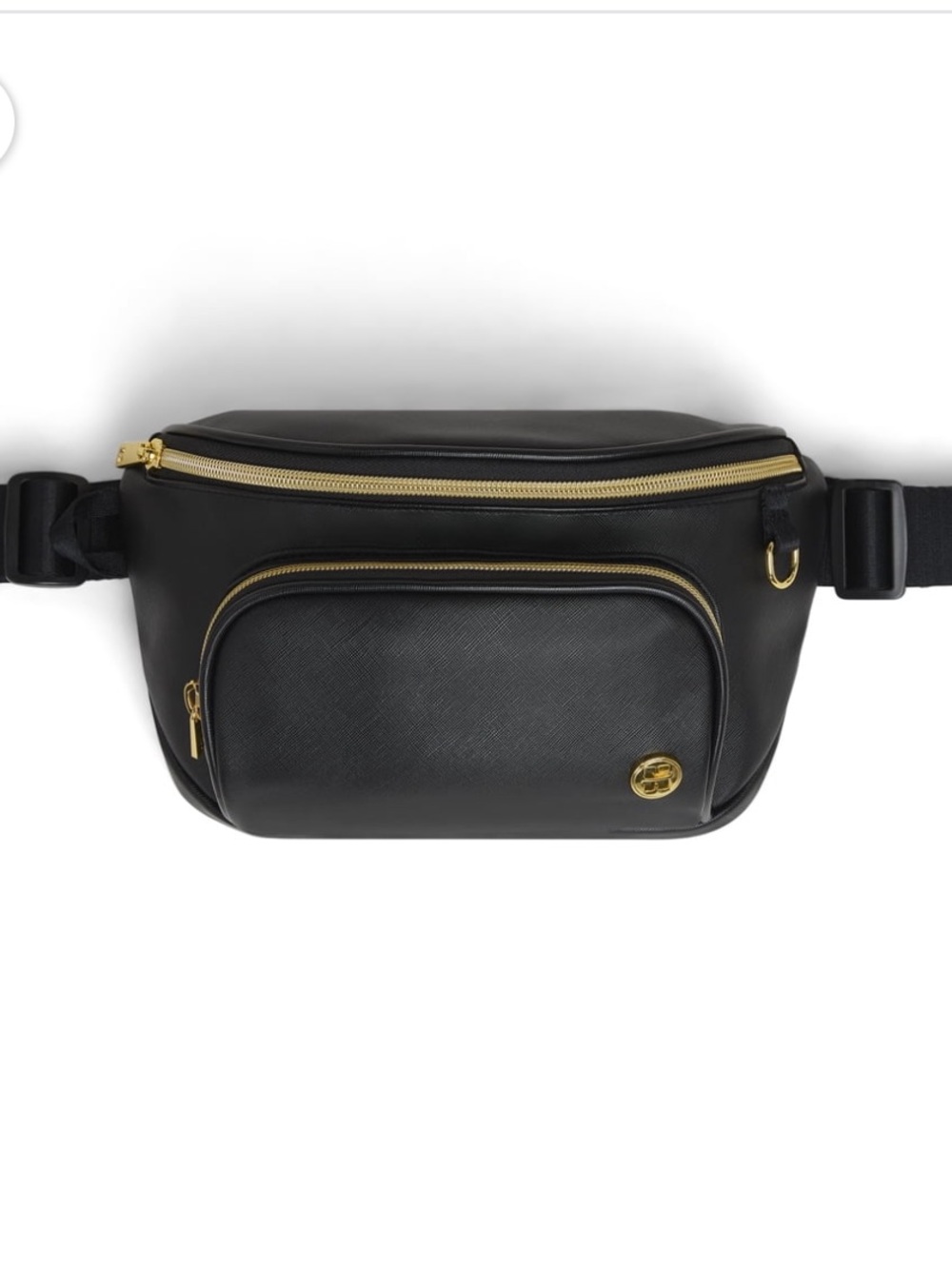 NWT Huggies Belt Diaper Bag in Black with Gold; changing pad included